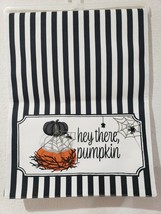 Halloween Black White Hey There Pumpkin Spider Table Runner 13 X 72&quot; - £23.45 GBP