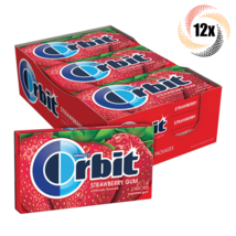 Full Box 12x Packs Orbit Strawberry Sugarfree Gum 14 Pieces Each | Fast Shipping - $24.77