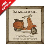 The meaning of travel Retro Bus Free cross stitch PDF pattern - £0.00 GBP