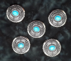 Southwest Native Style Pattern Oval Conchos 1 1/4&quot; Five Count - £7.85 GBP