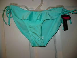 No Boundaries Women&#39;s Juniors Swimsuit Bottom Small (3-5) Aqua Mint Ruffle  - £9.90 GBP