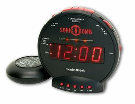Sonic Alert Sonic Bomb Extra Loud Dual Alarm Clock With Bed Shaker - $47.79
