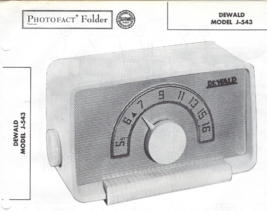 1956 DEWALD J-543 Tube AM RADIO Receiver Photofact MANUAL Schematic J543... - £7.90 GBP