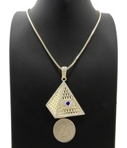 Egyptian Eye of God Pendant 24&quot; Box, Rope, Cuban Chain Fashion Necklace XZ420 - £14.33 GBP