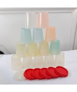 Vintage Tupperware Sheer pastel containers midget mini condiment 201 red... - $47.00