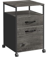 Vasagle File Cabinet, Mobile Filing Cabinet With Wheels, 2 Drawers, Open... - $83.71