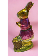 Easter Girl Bunny Rabbit Gold Faux Foil Chocolate Eggs Figure Statue Spring - £29.97 GBP