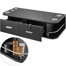 VEVOR Black Wall Mount Styling Station Classic Locking 2 Drawers Storage... - $164.34