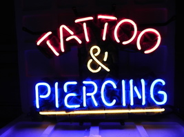 Brand New Tattoo &amp; Piercing Neon Light Sign 17&quot;x14&quot; [High Quality] - £109.38 GBP