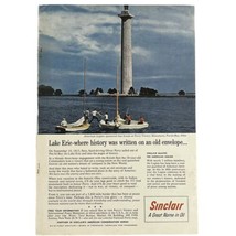 Vintage 1950&#39;s Sinclair Oil Lake Erie Perry Victory Monument Print Ad 7&quot;... - £5.19 GBP