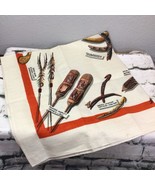 Vintage Aboriginal Motif Linen Handkerchief Wallhanging by Heil Australi... - £38.83 GBP