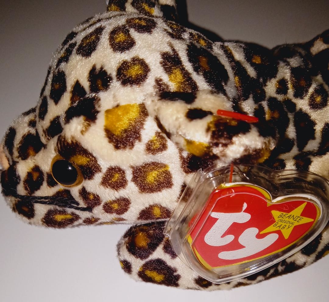 Image 2 of TY Beanie Baby Babies Original Freckles the Spotted Leopard with TY tag Error