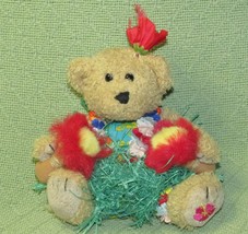 Islander Group Hula Teddy Plush Hawaiian Collectible Bear w/FIRE Grass Skirt Toy - £6.46 GBP