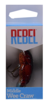 Rebel Middle Wee Crawfish Fishing Lure, 1-11/16&quot;, 3/16 Oz., Ditch/Brown, F6875 - £8.74 GBP