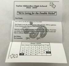 Vintage Taylor Allderdice high school 1999 reunion flyer for class of 1944 - £14.83 GBP