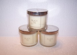 Bath &amp; Body Works Black Tie Jar Candle  4 oz Lot of 3 Sage Tonka Sandalwood - £22.79 GBP
