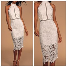 Lulus Divine Destiny White Lace Midi Dress, XS - $84.15