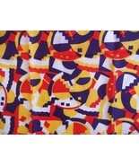 Vintage Acetate Scarf 27 Inch Square Geometric Red Yellow Purple White - £17.88 GBP