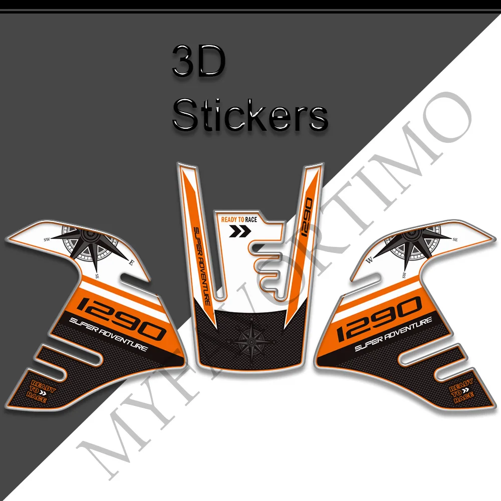   1290 S R Adventure Motorcycle 3D Tank Pad Stickers Super Side Grips Gas Fuel O - £110.11 GBP