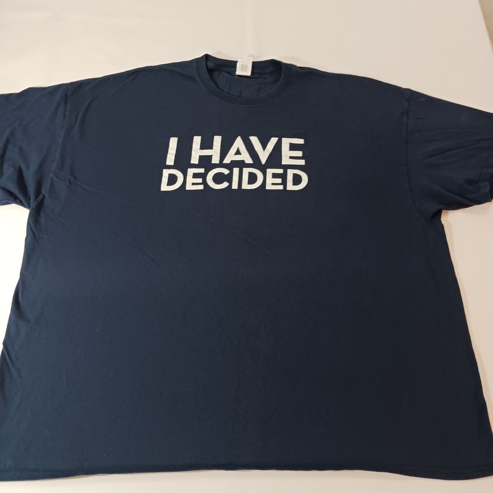 Gildan Heavy Cotton I HAVE DECIDED Men's Blue Short Sleeve Crewneck T-Shirt 4XL Item image 7