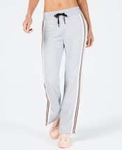 Calvin Klein Womens Activewear Performance Striped Slit Leg Pants,Grey,L... - $106.20