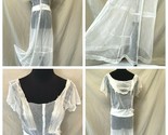 Antique Victorian Negligee Lingerie size S M White Sheer Mesh See Throug... - $59.95