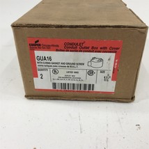 (2) Cooper Crouse-Hinds GUA16 Condulet Conduit Outlet Box With Cover 1/2&quot; - $44.99