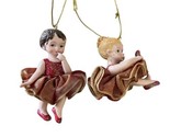 Midwest-CBK Little Toddler Ballerina Ornaments Lot of 2 Blonde and Brunette - $16.22