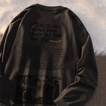 Y2K  Retro Pullover Pictorial Design Sense Long Sleeved T-shirt Men and Women In - $80.47