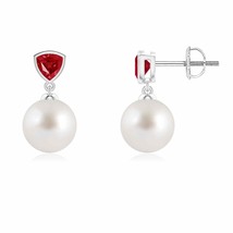 South Sea Cultured Pearl Drop Earrings for Women in 14K Gold (Grade-AAA , 8MM) - £699.93 GBP