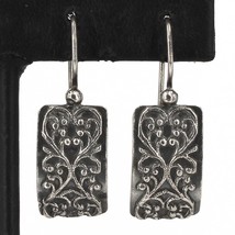 Retired Silpada ANY TIME ANY PLACE Sterling Scrolling Hearts Drop Earrin... - £25.73 GBP
