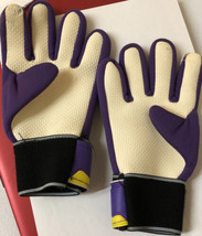 Jalunth Soccer Goalie Goalkeeper Gloves Kid Adult Size 6 Purple Yellow W... - £5.41 GBP