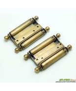 Set of 2 Solid Brass Double Action Adjustable Spring Hinges for Cafe Sal... - £135.89 GBP