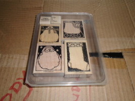 Stampin Up Holiday Woodcuts Set of 6 2003 Retired Nice Condition. Santa ... - $20.00