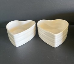 Sophie Conran Portmeirion Set of 2 Heart White Porcelain Ramekins - $18.81