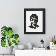 Black Framed Vertical Poster Featuring Ringo Starr, Beatles Drummer, for... - £48.60 GBP+