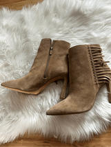 Vince Camuto tan suede fringed booties size 10M heel size is 4 inches bo... - $64.35