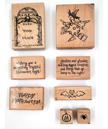Stampin Up 8 Halloween Party Invite Rubber Wood Ink Stamps Card Crafting... - £10.22 GBP