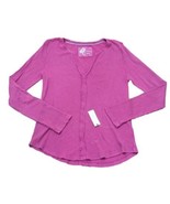 Anthropologie Pilcro V Neck Sweater Size Medium Magenta Pink Long Sleeve - £30.95 GBP