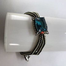 Juicy Couture Crystal Faceted Blue Glass Corded Bracelet - $17.81
