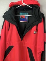 Vintage Black Bear Ski Jacket Windbreaker Pullover Hood Neon Pink Medium... - £39.32 GBP