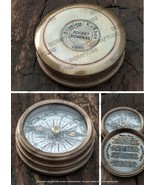 1885 Stanley London Magnetic Pocket Brass Compass - Robert Frost Poem Co... - £17.95 GBP