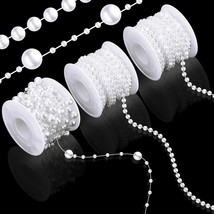 3 Rolls 66 Feet String Pearls Beads Faux Artificial Pearls String Beads Chain Ro - £19.23 GBP
