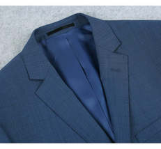 Men's Renoir Wool Blend Slim Fit 2pc Suit Sharkskin Texture 557-1 Blue image 3