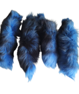 1 Natural Fur 2 Tone Fox Tail Key Chain Charm Genuine Real Animal XL Key... - $26.87 CAD