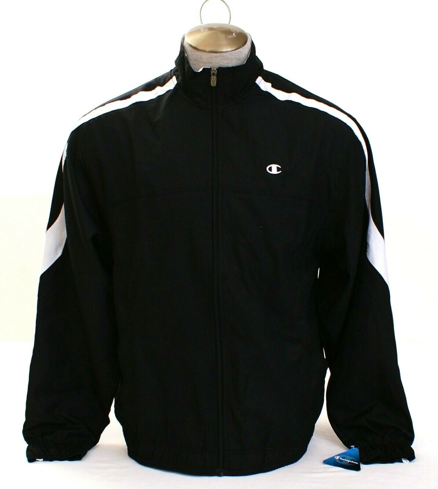 Champion Black &amp; White Zip Front Mesh Lined Jacket Men&#39;s NWT - $44.99