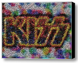 Framed KISS bottle cap mosaic 9X12 inch Art Print Limited Edition with COA - £15.10 GBP