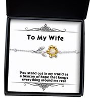 You Stand Out in My World as a Beacon of Hope That Keeps Wife Sunflower Bracelet - £39.01 GBP