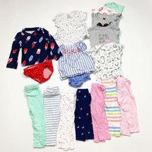 Lot Of 17 Baby Girl 6-9 Month Bodysuits One Pieces Outfits Bathing Suit Leggings - £19.19 GBP