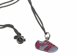 Vintage Running Shoe Pink Pendant Enamel Charm Necklace 2004 Y2K - £11.86 GBP